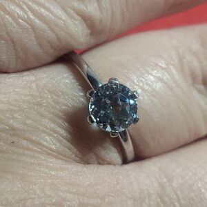 Light Blue Topaz Solitaire Sterling Silver Ring